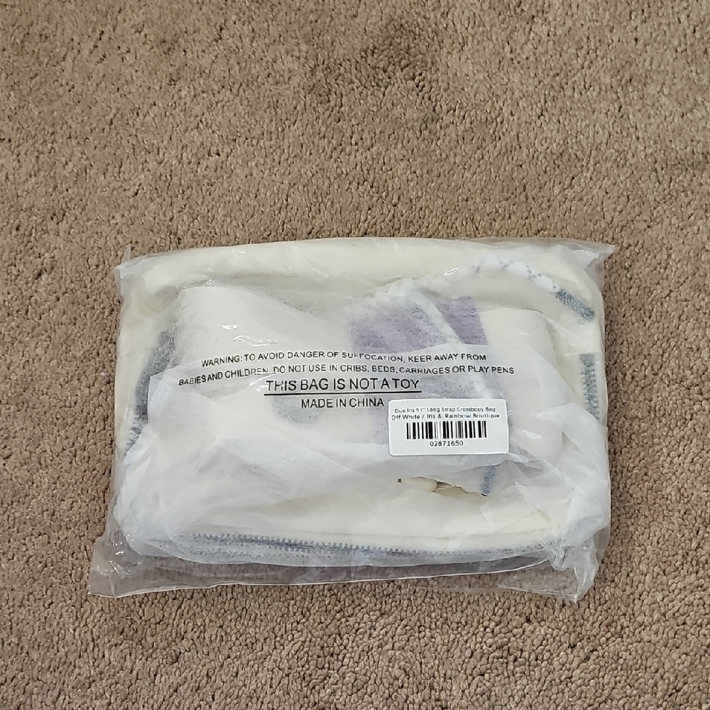 Iris & Rainbow crossbody bag Duo 57" Ivory Off white Cream Crossbody Bag